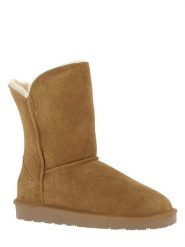 Gooce Skórzane kozaki zimowe "Breezy" w kolorze jasnobrązowym rozmiar: 38. Brązowe kozaki Gooce, na zimę, bez wzorów, ze skóry, eleganckie, bez obcasa, bez zapięcia. Za 240.99 zł.