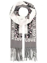 Zwillingsherz Szal "Leo Love & Hearts" w kolorze szaro-kremowym - 180 x 70 cm rozmiar: onesize. Szare szaliki i kominy Zwillingsherz, bez wzorów, z materiału. Za 118.84 zł.