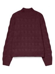 Vero Moda Sweter w kolorze ciemnofioletowym rozmiar: XL. Różowe swetry Vero Moda, s, bez wzorów, z materiału, bez ramiączek. Za 91.56 zł.