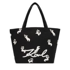 Torebka KARL LAGERFELD. Czarne shopper bag KARL LAGERFELD, bez wzorów, bez dodatków. Za 339.99 zł.