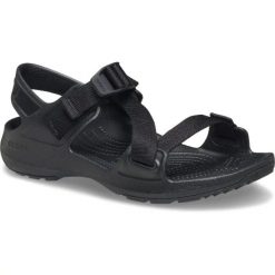 Sandały Dla Dorosłych Crocs Quick Trail Sandal. Czarne sandały Crocs, bez wzorów, z materiału, eleganckie, bez obcasa, na obcasie, bez zapięcia. Za 289.99 zł.