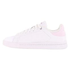 Damskie buty sportowe podwyższony design COURT SILK SHOES. Białe trekkingi adidas, bez wzorów, z gumy, bez zapięcia, trekkingowe. Za 304.85 zł.