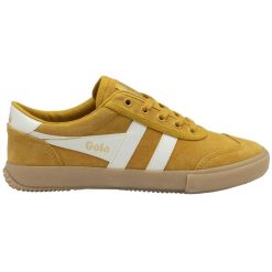 Damskie zamszowe buty sportowe Gola Badminton Suede. Białe buty treningowe Gola, bez wzorów, z gumy, bez zapięcia. Za 417.00 zł.
