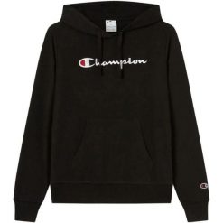 Bluza Z Kapturem Z Kangurką Dla Kobiet. Czarne bluzy Champion, l, bez wzorów, z bawełny, bez ramiączek, z kapturem. Za 302.99 zł.