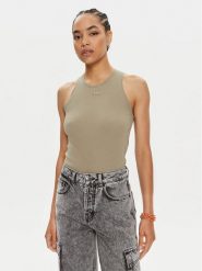 Pinko Top Distinto 100822 A15E Zielony Slim Fit. Zielone topy Pinko, xxl, bez wzorów, z bawełny, bez kołnierzyka, bez ramiączek. Za 149.99 zł.
