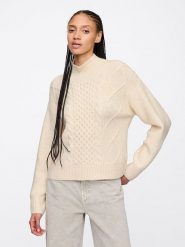 GAP Sweter w kolorze kremowym rozmiar: XS. Brązowe swetry GAP, xs, bez wzorów, ze splotem, bez ramiączek. Za 96.83 zł.
