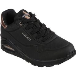 Buty sportowe damskie Skechers Uno Golden Air. Czarne buty treningowe Skechers, bez wzorów, z materiału, bez zapięcia. Za 329.99 zł.