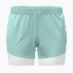 Spodenki do biegania damskie Under Armour Velociti Pro 4" 2N1. Zielone szorty Under Armour, bez wzorów, sportowe. Za 209.99 zł.