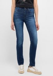 MUSTANG SHELBY SLIM DAMSKIE SPODNIE JEANSOWE JEANSY DŻINSY DENIM BLUE 1015563 5000 802. Niebieskie jeansy Mustang, l, bez wzorów, z denimu. Za 259.99 zł.