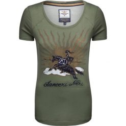T-shirt AERONAUTICA MILITARE. Zielone t-shirty Aeronautica Militare, bez wzorów, z dzianiny, militarne, bez kołnierzyka, bez ramiączek. W wyprzedaży za 147.00 zł.
