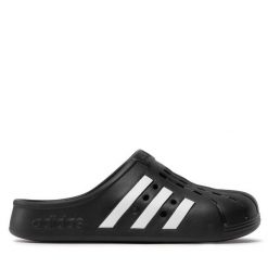 Klapki adidas. Czarne klapki adidas, bez wzorów, sportowe, bez obcasa, bez zapięcia. Za 199.99 zł.