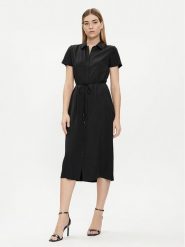 Calvin Klein Sukienka koszulowa K20K206657 Czarny Regular Fit. Czarne sukienki Calvin Klein, bez wzorów, z syntetyku, bez kołnierzyka, bez ramiączek, koszulowe. Za 469.99 zł.