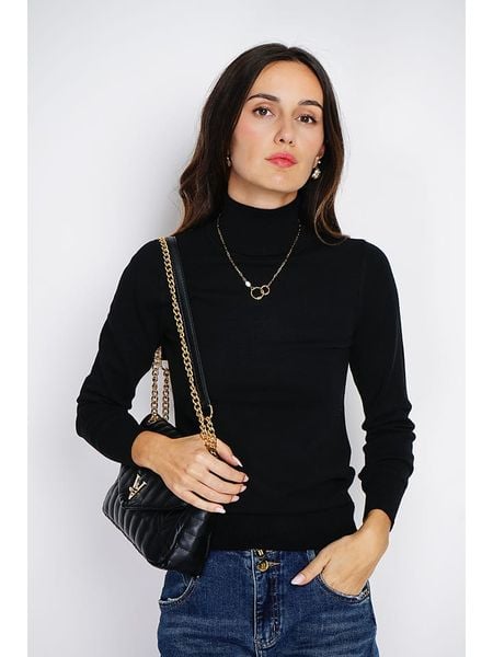 ASSUILI Golf w kolorze czarnym rozmiar: 36. Czarne swetry Assuili, bez wzorów, z kaszmiru, klasyczne, bez ramiączek. Za 154.07 zł.