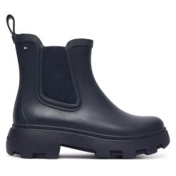 Kalosze Tommy Hilfiger. Niebieskie kalosze Tommy Hilfiger, bez wzorów, bez zapięcia. Za 449.99 zł.
