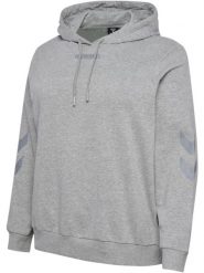 Damska bluza z kapturem Hummel Legacy Plus. Szare bluzy z kapturem Hummel, plus size, bez wzorów, z bawełny, z kapturem, trekkingowe. Za 212.00 zł.