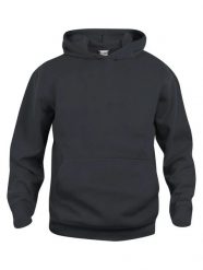 Clique Basic Hoody Junior – bluza z kapturem czarna, miękka i odporna na piling. Czarne bluzy CLIQUE, bez wzorów, z bawełny, z kapturem. Za 145.21 zł.