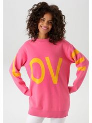 Aniston Sweter w kolorze różowo-żółtym rozmiar: 44. Różowe swetry Aniston, bez wzorów, z bawełny, bez ramiączek. Za 73.95 zł.