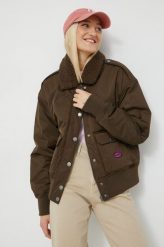 Vans kurtka bomber X Curren X Knost damski kolor brązowy zimowa. Brązowe kurtki Vans, na zimę, m, bez wzorów, bez kaptura. W wyprzedaży za 549.99 zł.