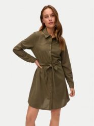 Vero Moda Sukienka koszulowa Elly 10334288 Zielony Regular Fit. Zielone sukienki Vero Moda, xs, bez wzorów, z syntetyku, bez kołnierzyka, bez ramiączek, koszulowe. Za 179.99 zł.