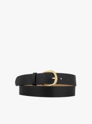 Czarny pasek z skóry licowej. Czarne paski Ryłko, bez wzorów, ze skóry, eleganckie. Za 129.99 zł.