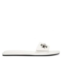 Klapki Tory Burch. Białe klapki Tory Burch, bez wzorów, bez obcasa, bez zapięcia. Za 1,279.00 zł.