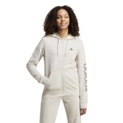 Bluza na zamek damska ADIDAS Gym & Pilates. Czarne bluzy adidas, s, bez wzorów, z bawełny, sportowe, bez ramiączek, bez kaptura. Za 199.99 zł.