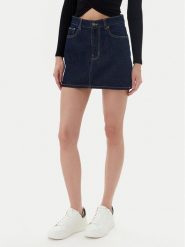 Guess Spódnica jeansowa W5YD0Q D5M4C Granatowy Regular Fit. Niebieskie spódnice Guess, m, z aplikacjami, z bawełny. Za 299.99 zł.