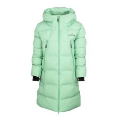 Kurtka damska płaszcz SNOW LEOPARD Primaloft1. Zielone płaszcze Bergson, na zimę, l, bez wzorów, z puchu, eleganckie, bez kaptura. W wyprzedaży za 809.00 zł.