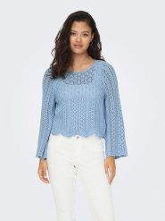 ONLY Sweter w kolorze błękitnym rozmiar: L. Niebieskie swetry ONLY, l, bez wzorów, z koronki, bez ramiączek. Za 66.00 zł.