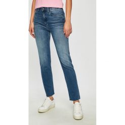 Tommy Hilfiger - Jeansy Riverpoint. Niebieskie jeansy Tommy Hilfiger, bez wzorów, z bawełny, z podwyższonym stanem. W wyprzedaży za 259.90 zł.