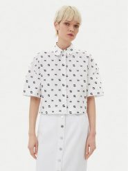 KARL LAGERFELD Koszula A2W11033 Biały Relaxed Fit. Białe koszule KARL LAGERFELD, bez wzorów, z bawełny, bez kołnierzyka, bez ramiączek. Za 609.99 zł.