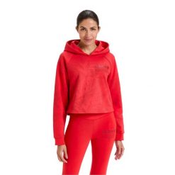 Bluza damska DIADORA L. HOODIE CROP MANIFESTO. Czerwone bluzy Diadora, l, bez wzorów, z bawełny, bez ramiączek, z kapturem. Za 119.99 zł.