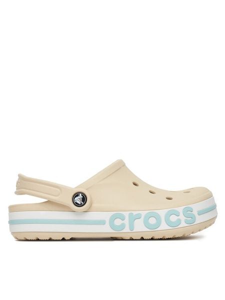 Crocs Klapki BAYABAND CLOG 205089-1LI Beżowy. Brązowe klapki Crocs, bez wzorów, z tworzywa sztucznego, bez obcasa, bez zapięcia. Za 229.99 zł.