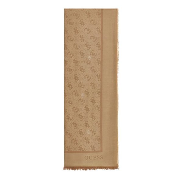 Szal Guess. Brązowe szaliki i kominy Guess, z aplikacjami. Za 234.99 zł.
