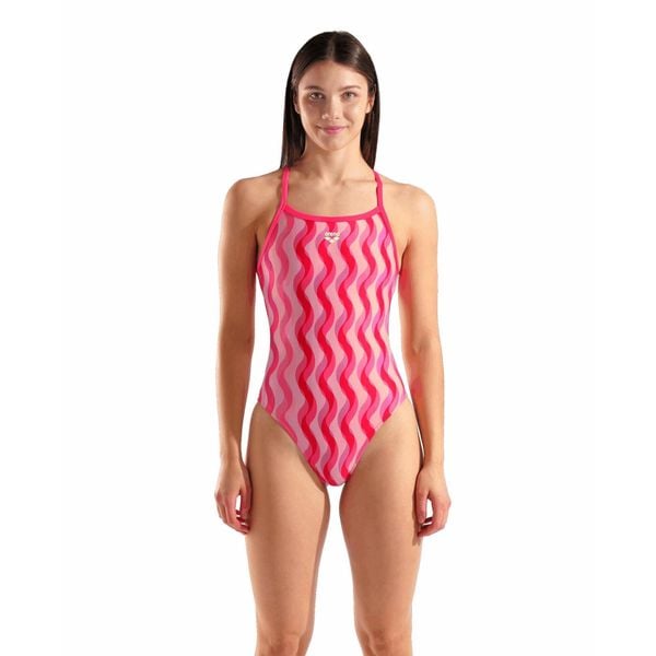 Strój Kąpielowy Damski Arena Ripple Print Swimsuit. Czerwone stroje jednoczęściowe Arena, bez wzorów, sportowe. Za 259.99 zł.
