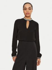 TWINSET Bluzka 242TT2262 Czarny Regular Fit. Czarne bluzki Twinset, bez wzorów, z wiskozy, bez kołnierzyka, bez ramiączek. Za 729.99 zł.
