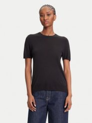 Calvin Klein Sweter LV044A307G Czarny Regular Fit. Czarne swetry Calvin Klein, s, bez wzorów, z wiskozy, bez ramiączek. Za 399.99 zł.