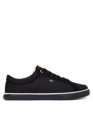 Tommy Hilfiger Tenisówki Th Low FW0FW09390 Czarny. Czarne trampki Tommy Hilfiger, bez wzorów, z materiału, bez zapięcia. Za 329.99 zł.