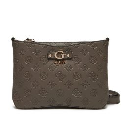 Torebka Guess. Brązowe listonoszki Guess, z aplikacjami, bez dodatków. Za 269.99 zł.