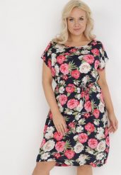 Granatowa Sukienka Endiore. Czerwone sukienki Born2be, na randkę, plus size, z aplikacjami, z tkaniny, bez kołnierzyka, plus size, bez ramiączek, midi. W wyprzedaży za 33.99 zł.