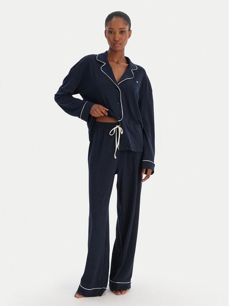 Tommy Hilfiger Piżama UW0UW06142 Granatowy Relaxed Fit. Niebieskie piżamy Tommy Hilfiger, l, bez wzorów, z bawełny, bez kołnierzyka, bez ramiączek. Za 429.99 zł.