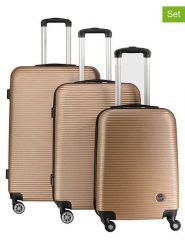 Geographical Norway 3-częściowy zestaw "Solomun" w kolorze khaki rozmiar: onesize. Brązowe walizki Geographical Norway. Za 347.99 zł.