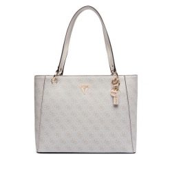 Torebka Guess. Białe shopper bag Guess, z aplikacjami, bez dodatków. Za 674.99 zł.