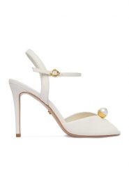 GINO ROSSI Sandały CEO-ROSE-LT2091-W Biały. Białe sandały Gino Rossi, bez wzorów, ze skóry, bez obcasa, na szpilce, bez zapięcia. Za 399.99 zł.