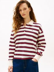 Tommy Hilfiger koszulka polo z długim rękawem Kobiety Bawełna czerwony|biały|niebieski, M. Białe t-shirty sportowe Tommy Hilfiger, m, bez wzorów, z bawełny, bez ramiączek. Za 329.95 zł.