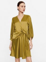 Please Sukienka koktajlowa A1UYAYP000 Zielony Regular Fit. Zielone sukienki Please, m, bez wzorów, z syntetyku, wizytowe, bez kołnierzyka, bez ramiączek. Za 219.99 zł.