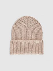 4F Czapka zimowa damska - beżowa Uniwersalny. Brązowe czapki zimowe 4f, bez wzorów, z materiału. Za 99.99 zł.