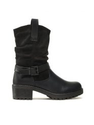 Clara Barson Botki WS1128-46 Czarny. Czarne botki Clara Barson, bez wzorów, z materiału, bez obcasa, na słupku, bez zapięcia. Za 109.99 zł.