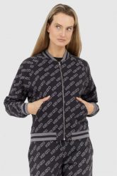 KENZO Rozpinana bluza damska w logo. Czarne bluzy Kenzo, s, bez wzorów, bez kaptura. W wyprzedaży za 999.99 zł.