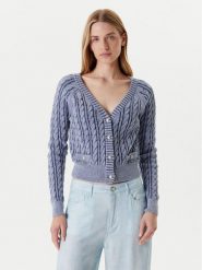 Guess Kardigan W5YR15 Z3OU0 Niebieski Regular Fit. Niebieskie swetry Guess, s, z aplikacjami, z bawełny, bez ramiączek. Za 479.99 zł.